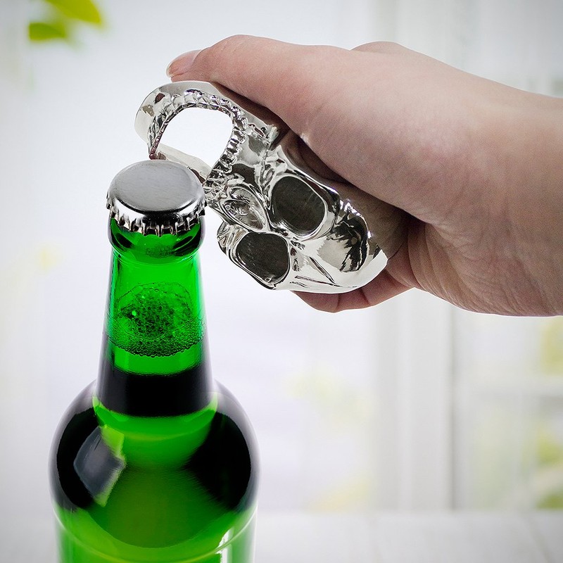 balvi Bottle Opener The Skull Colour Silver Skull Shape Zinc