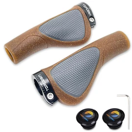 TOPCABIN Bicycles Handlebar Grips, Aluminum Lock-on Ergonomic Bike Grips, Cushion Vibrations Comfort Bike Handlebar Grips, Mountain MTB BMX Bicycles Grips for Scooter (Ergonomic(Wood Grain))