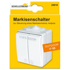 Schellenberg 25010 Markisenschalter For Outdoor use IP 65, for Controlling Awning Motors with Mechanical end Position Adjustment, White