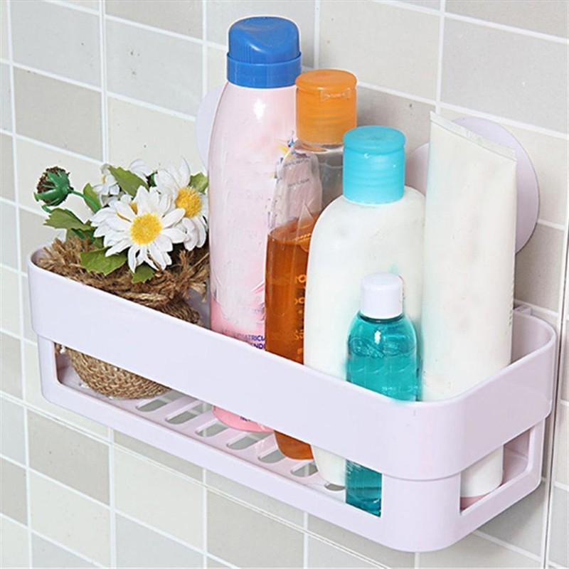 Itian Bathroom Waterproof Suction Cup Shower Caddy Shower Shelf (White)