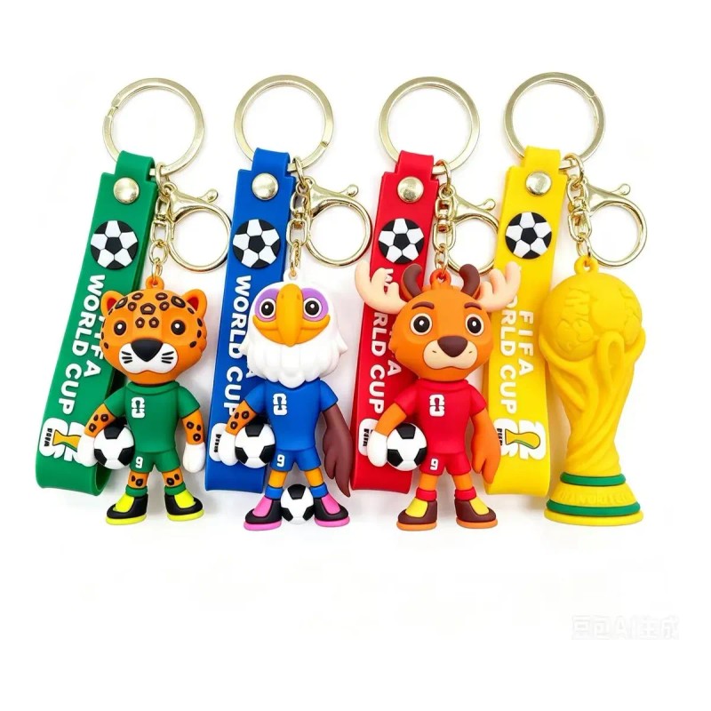 4pc 2026 Llaveros De La Mascota De Fútbol De La