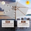 GDY 7.5ft Tassel Patio Umbrella and Matching Base, Outdoor Table