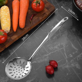 Stainless Steel Slotted Spoon, Straining Spoon with Oval Handle, Comfort Grip and Hanging Holes, Stainless Steel Kitchen Utensils, Dishwasher Safe Kitchen Accessories