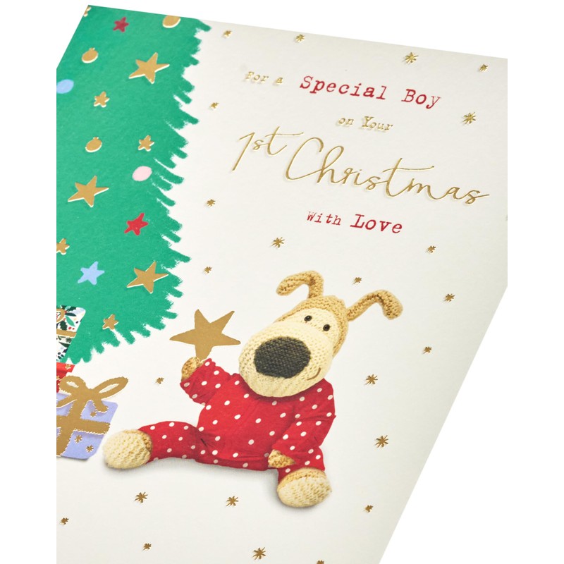 Boofle Baby Boys 1st Christmas Card - Cute Design