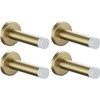4 Pack Brushed Gold Door Stopper with White Tip, 304