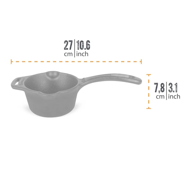 Petromax Cast Iron Saucepan with Pour Spouts, Sauce Pot for