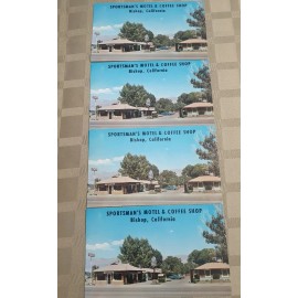 Bishop, CA California  SPORTSMAN'S MOTEL & COFFEE SHOP Roadside ca1950s Postcard