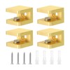 sourcing map Glass Shelf Clamp, 4Pcs Brass Glass Clamp for