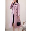 ebossy Women's Classic Double Breasted Midi-Length Trench Coat with Belt