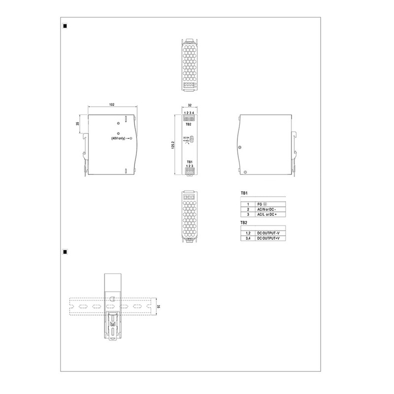 Rail Power DinRail Industrial Switching Supply Electrical DC 24V AC