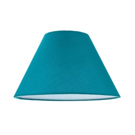Classic Traditional 10" Vivid Teal Cotton Coolie Lampshade Suitable for Table Lamp or Pendant | 25cm x 17cm x 10cm by Happy Homewares