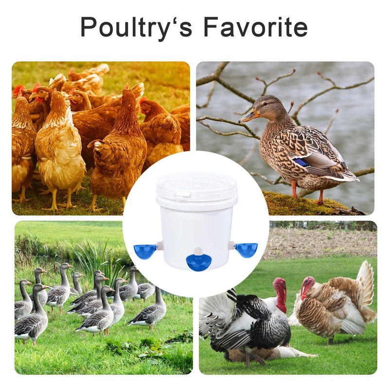 Chicken Waterer Cups, 8 Packs Blue Large Chicken Watering Cups,