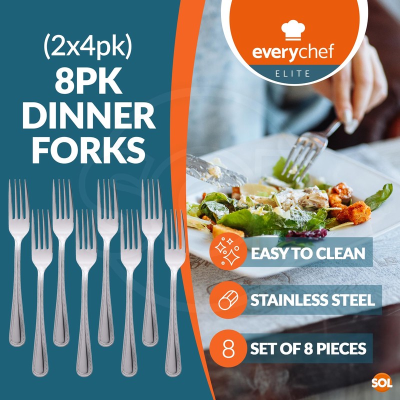 8pk Dinner Forks Set | Stainless Steel Fork Set, Cutlery
