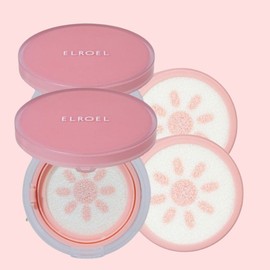 Eloel Pink Tone-up Sun Cushion Peach Vegan Cushion 15g, 4 pieces / 엘로엘 핑크 톤업 선쿠션 핏치 비건 쿠션 15g, 4개