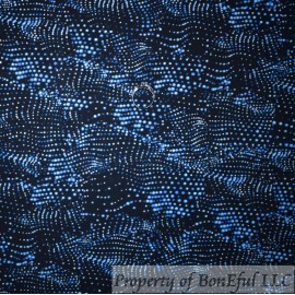 Timeless Treasures BonEful Fabric FQ Cotton Quilt Dark Navy Blue Gold Metallic Dot Texture Blender