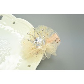 2pcs Rhinestone Crown Hair Clip Diamond Crown Princess Hair Bow Princess Hair Barrettes Crystal(Champagne)