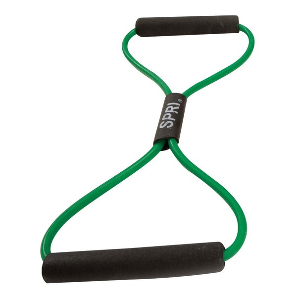 SPRI Ultra Toner Resistance Band Figure 8 Exercise Cord, Green, Light
