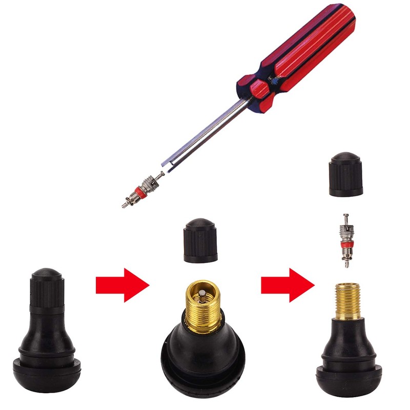 Febrytold Tire Valve Stem Tool Remover & Installation, 6 Pcs