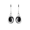 Elli Women's Earrings Wave Design with Onyx in 925 Sterling