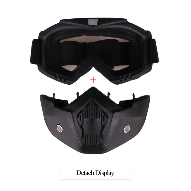 Modular Mask Detachable Goggles Motorcycle Racing Helmet Protective Face Mask