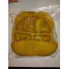Unbranded Feeding Set Yellow Silicone Baby 6pc bib plate utensils,