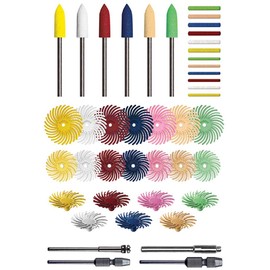 Dedeco Sunburst - Deluxe Assortment - 116 Piece Tool Set - 1/2 Inch Snap-On, 5/8 Inch & 7/8 Inch Discs, 2mm & 3mm Polishing Pins and Points in All Grit Textures Plus 5425, 5431, 7081 and 7083 Mandrels