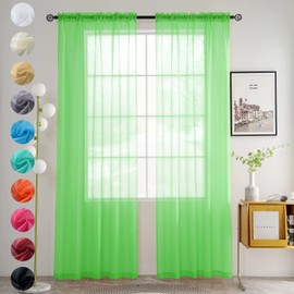youleyar - Cortina de gasa con bolsillo para barra de cortina, 2 paneles blanco, beige, negro, gris, café, 52 pulgadas de ancho, 90 pulgadas de largo, 1 par para cocina, recámara, niños, sala de
