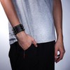 JJDreams Leather Bracelet Punk Rivets Bracelet Gothic Press Stud Wide