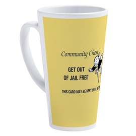 CafePress Monopoly Get Out Of Jail Free 17 oz Latte Mug