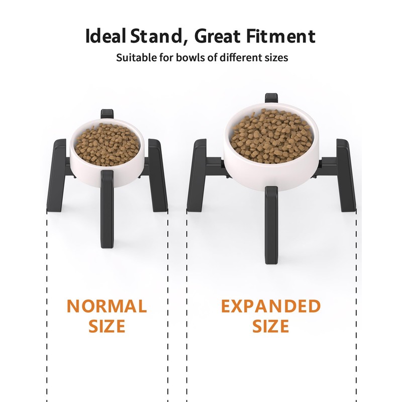 CZPET Dog Bowl Stand with Adjustable Width [Stand Only], Single