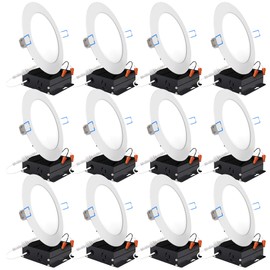 Sunco Lighting 12 Pack 6 Inch Slim LED Downlight with Junction Box, 14W=100W, 850 LM, Dimmable, 2700K Soft White, Recessed Jbox Fixture, IC Rated, Simple Retrofit Installation - ETL & Energy Star