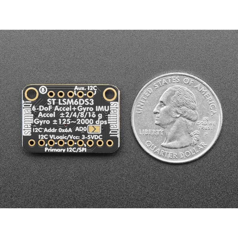 Adafruit LSM6DS3TR-C 6-DoF Accel + Gyro IMU, STEMMA QT/Qwiic, 4503