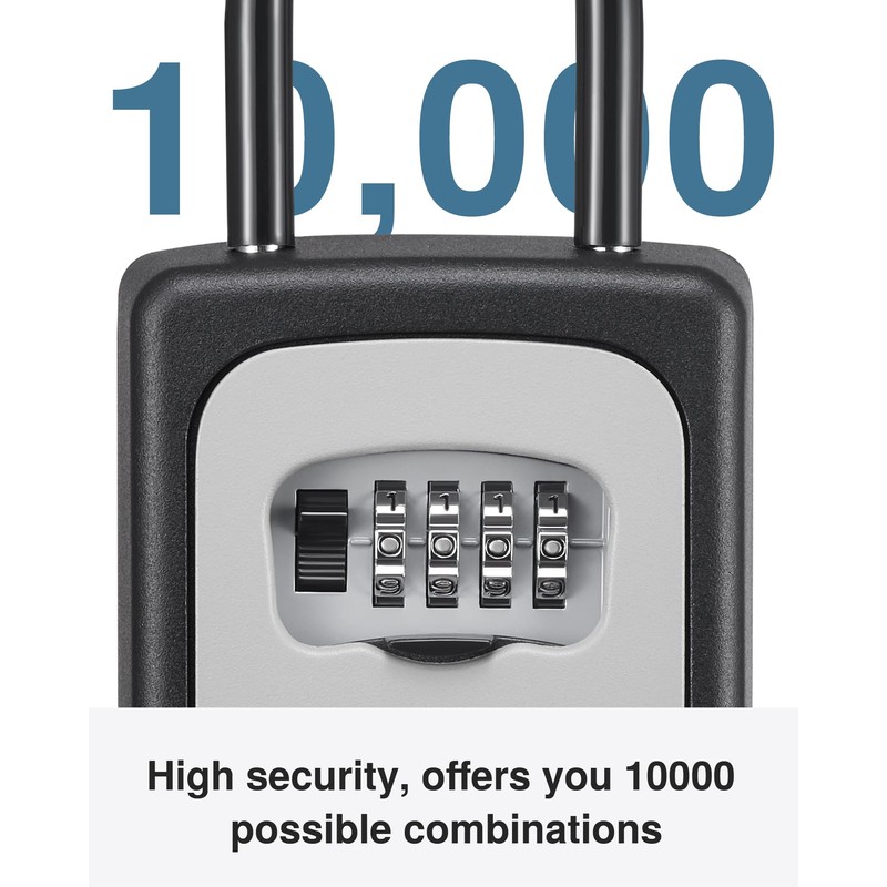 Puroma Lock Box, Large Key Lock Box Resettable Combination Code