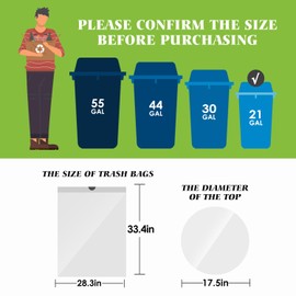21 Gallon 120 Counts Strong Drawstring Trash Bags Garbage Bags by Teivio, Bathroom Trash Can Bin Liners, Plastic Bags for home office kitchen, White