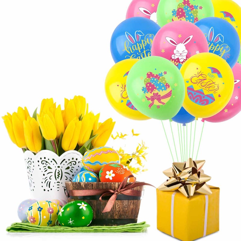 HADCKJA Easter Party Latex Balloons Decorations 12 Inch Easter Balloons