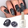 Born Pretty UV Nagellack Glitzer Schwarz Reflektierendes Gel Nagellack UV