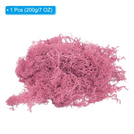 PATIKIL 7 OZ Fake Moss, Preserved Reindeer Decorative Artificial Faux Moss with Box for Indoor Potted Plants Flowerbeds Crafts Home Office Artistic Decoration, Pink