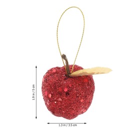 Garneck 20Pcs Artificial Apple Ornaments for Christmas Tree Xmas Glitter Apple Pendant Decor Plastic Apple Shaped Hanging for Christmas Xmas Party Decoration