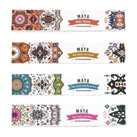 SOUL STICKS Maya Palo Santo Variety 4 Pack Incense Sticks Cleansing Smudge | 6 Sticks Per Pack | Made in Peru (Poder)