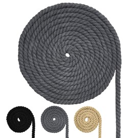 Cotton Cord, Macrame Yarn Rope, Various Sizes, Cotton Rope for DIY Crafts, Gifts (Grey, 10 mm (4 M))