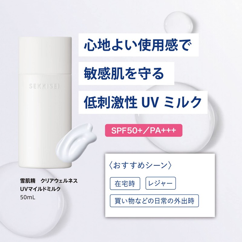 Sekkisei Clear Wellness (For Sensitive Skin) UV Mild Milk, 1.7