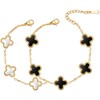 MEFELAY Unique Four Leaf Clover Bracelet for Women White Black