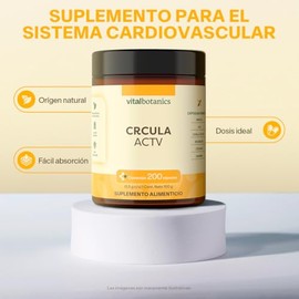 VITAL BOTANICS - Active Circulation - Omega 3, 6 y 9, Vitamina C, Ajo, Bromelina, Cúrcuma, Jengibre, Uva - Multivitamínico - 200 Cápsulas De 500 Mg - 