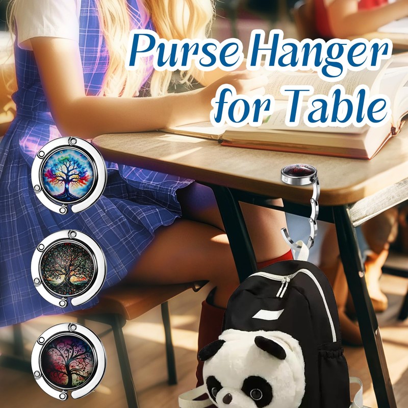 OIDEA Handbag Hook Portable 3 Pieces Hook Handbag Table Hanging