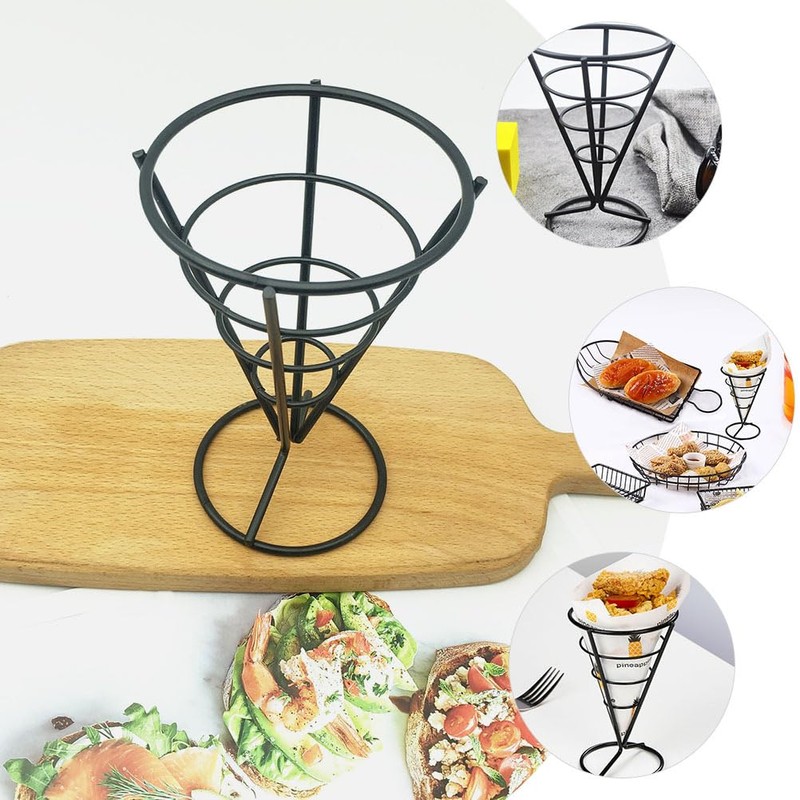 iplusmile 6Pcs French Fries Holder, Ice Cream Stand Basket, Metal