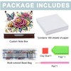 JZHYOAN Flower Diamond Art Wooden Note Box Reusable Portable Notes