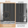 Seenus Charcoal Grey Waterproof Fabric Shower Curtain Liner with 12