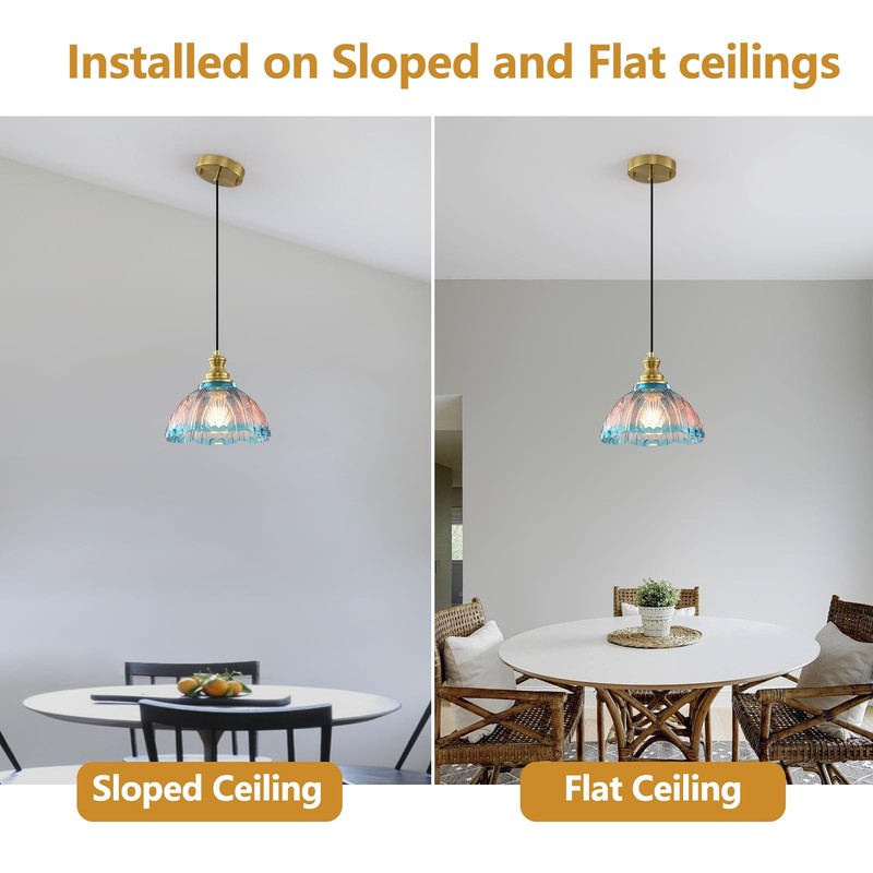 ZEYQLQZQ Glass Pendant Light Modern Pendant Lighting Fixtures Vintage Hanging