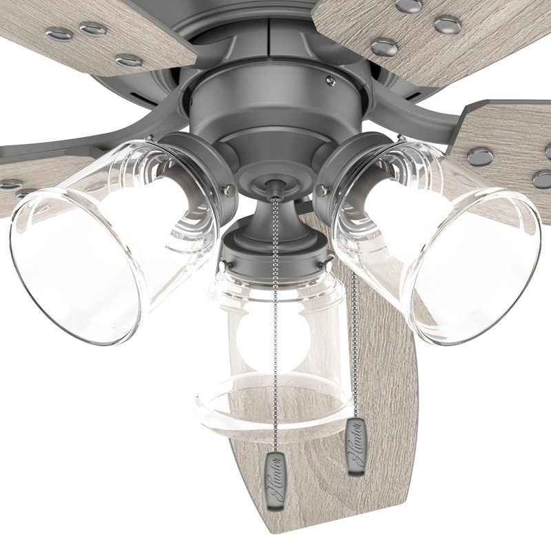 Hunter Fan 52 inch Casual Matte Silver Indoor Ceiling Fan