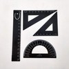 Accod Aluminum Alloy Ruler Set Math Geometry Tool Measuring Ruler
